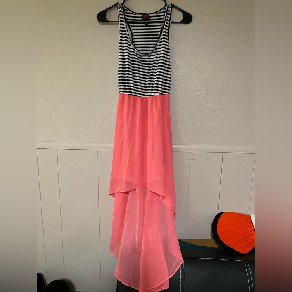 2B Bebe Sheer Asymmetrical Sleeveless Dress